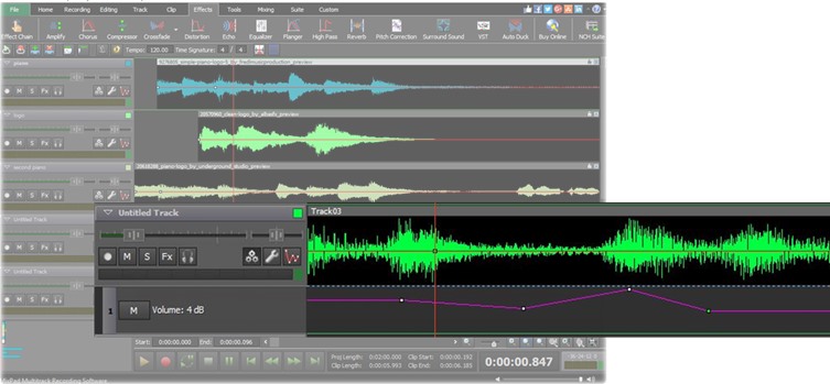 MixPad 强大的轨道控制